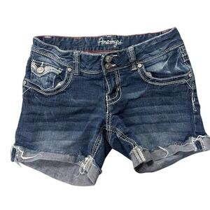 Amethyst Jeans Juniors Size 3‎ Cuffed Hem Denim Shorts Flap Pocket Design
